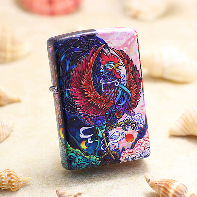 zippoLighter designer's color painting of Chinese zodiac chicken
