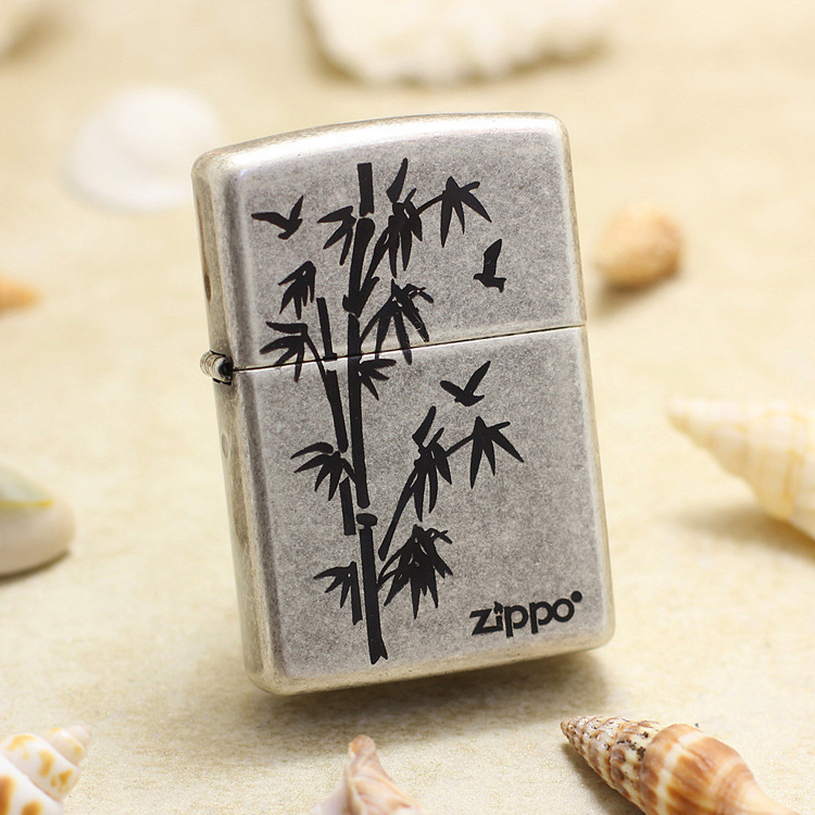 zippoLighter Antique Silver121FBCarving rich and noble bamboos