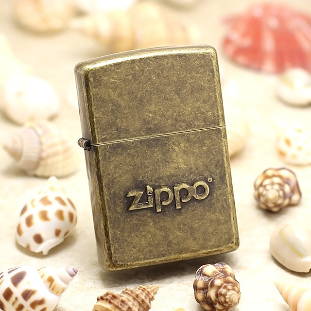 zippo打火机仿古铜冲压ZIPPO商标28994