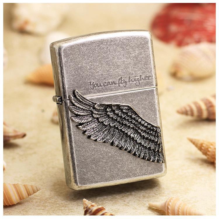 zippoThe lighter is an antique silver flying higher wing(Ancient silver)ZBT-1-2BOld style