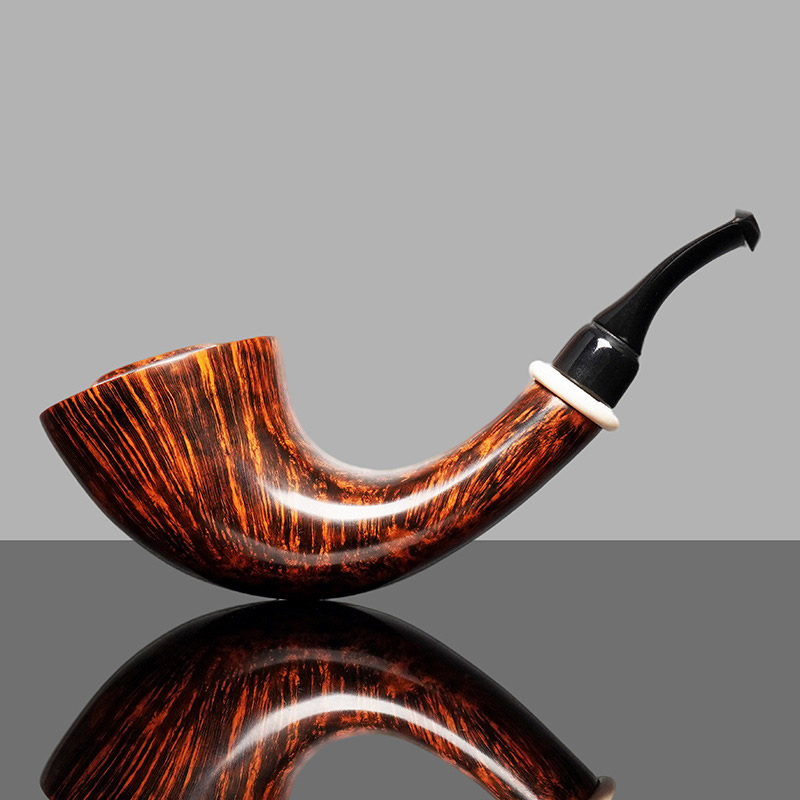 精品手工防象牙圈号角黑坎嘴石楠木烟斗51yd-ma50848